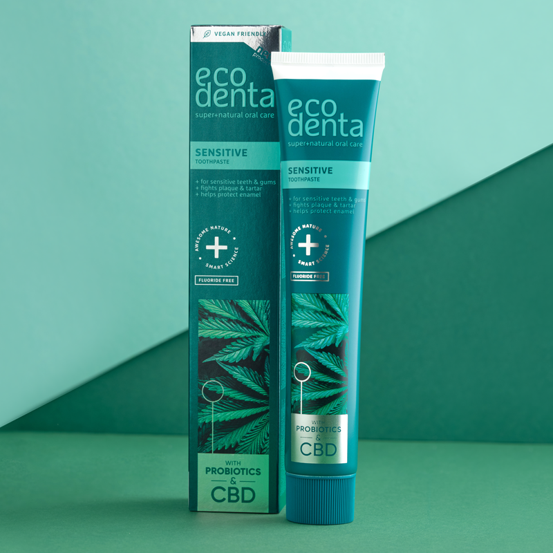 ecodenta.lt » ECODENTA SENSITIVE Toothpaste with CBD and probiotics