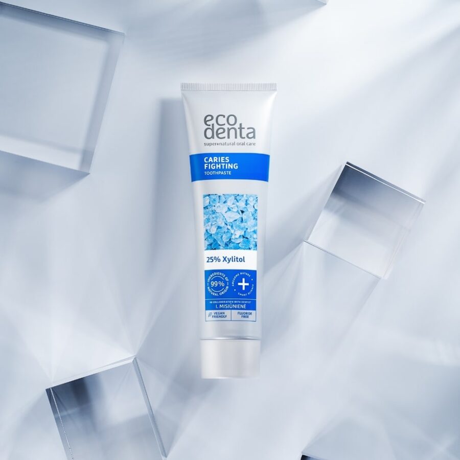 Caries fighting toothpaste with xylitol, coriander leaves and lime essential oils 100 ml - Image 2