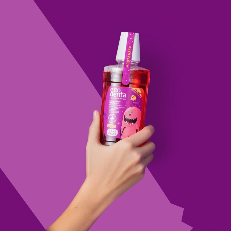 NELLY JELLY strawberry flavoured mouthwash for kids 250 ml - Image 2